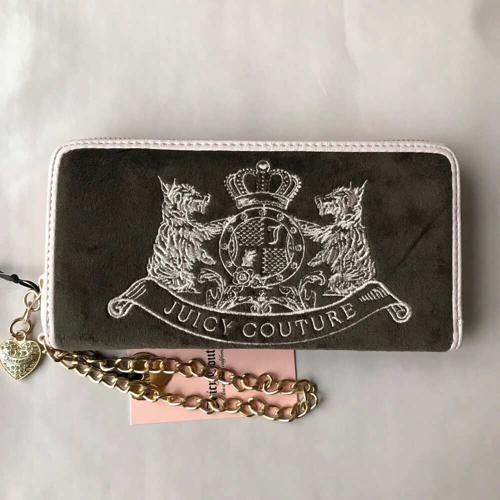 JUICY COUTURE CLASSIC SCOTTIE DOG LG ZA  WALLET  Chocolate  ZIP CLOSE